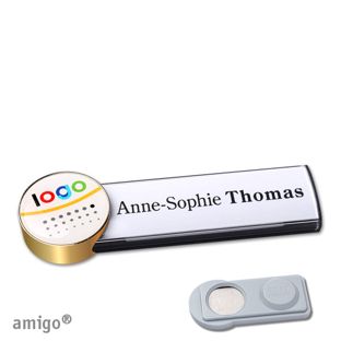 Namensschilder amigo® doming Magnet anthrazit  | smag® Magnet  | circle  | gold  |  