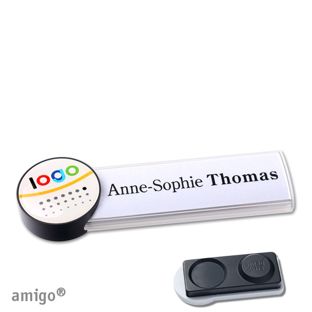 Namensschilder amigo® doming Magnet weiß  | smag® Magnet, extra stark  | circle  | anthrazit  |  