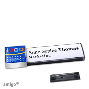 Namensschilder amigo® doming Nadel anthrazit  | square  | edelstahl  |  