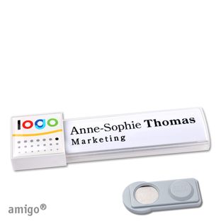 Namensschilder amigo® doming Magnet weiß  | smag® Magnet  | square  | weiß  |  