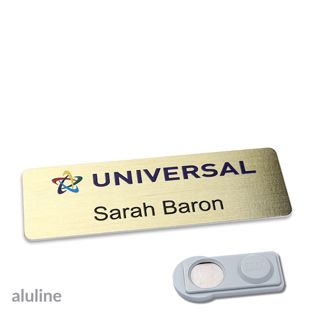 Namensschilder aluline-plus® alu-complete Magnet 76 x 25 mm  | gold  | smag® Magnet 