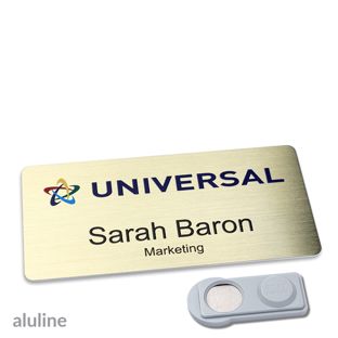Namensschilder aluline-plus® alu-complete Magnet 76 x 38 mm  | gold  | smag® Magnet 