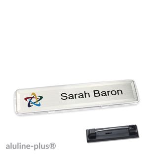 Namensschilder aluline-plus® alu-print Nadel 68 x 16 mm  | silber 