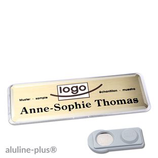 Namensschilder aluline-plus® alu-print Magnet 76 x 25 mm  | gold  | smag® Magnet 