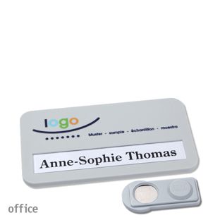 Namensschilder office color-print Magnet hellgrau  | smag® Magnet 