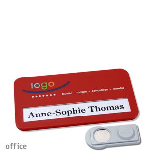 Namensschilder office color-print Magnet rot  | smag® Magnet 