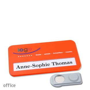 Namensschilder office color-print Magnet orange  | smag® Magnet 