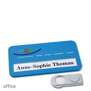 Namensschilder office color-print Magnet mittelblau  | smag® Magnet 