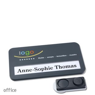 Namensschilder office color-print Magnet anthrazit  | smag® Magnet, extra stark 