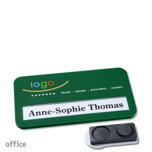 Namensschilder office color-print Magnet grün  | smag® Magnet, extra stark 