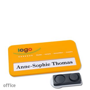 Namensschilder office color-print Magnet gelb  | smag® Magnet, extra stark 