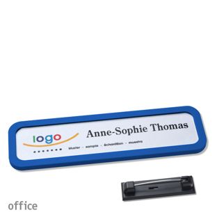 Namensschild mit Nadel OFFICE 75 x 17 mm  | blau 