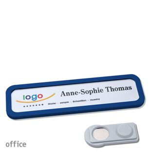 Namensschilder OFFICE, magnetisch 75 x 17 mm  | dunkelblau  | smag® Magnet 