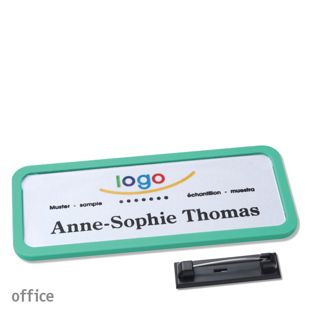 Namensschild mit Nadel OFFICE 75 x 27 mm  | pastellgrün 
