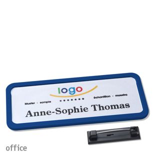 Namensschild mit Nadel OFFICE 75 x 27 mm  | dunkelblau 