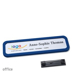 Namensschilder office quick-print Nadel 75 x 17 mm  | dunkelblau 