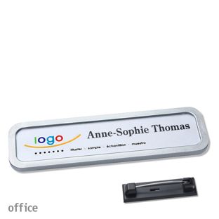 Namensschilder office quick-print Nadel 75 x 17 mm  | edelstahl 