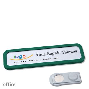 Namensschilder office quick-print Magnet 75 x 17 mm  | grün  | smag® Magnet 