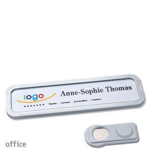 Namensschilder office quick-print Magnet 75 x 17 mm  | edelstahl  | smag® Magnet 