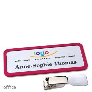 Namensschilder office quick-print Hängerclip 75 x 27 mm  | lila  | Hängerclip 