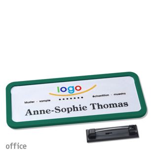 Namensschilder office quick-print Nadel 75 x 27 mm  | grün 