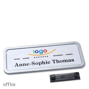 Namensschilder office quick-print Nadel 75 x 27 mm  | edelstahl 