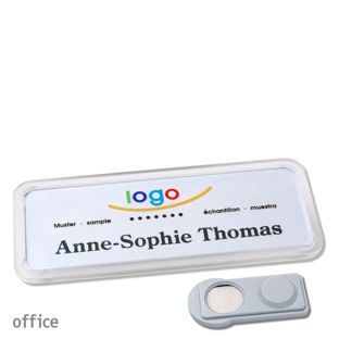 Namensschilder office quick-print Magnet 75 x 27 mm  | transparent  | smag® Magnet 