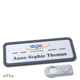 Namensschilder office quick-print Magnet 75 x 27 mm  | anthrazit  | smag® Magnet 