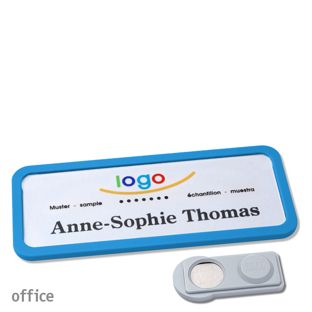 Namensschilder office quick-print Magnet 75 x 27 mm  | mittelblau  | smag® Magnet 