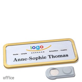 Namensschilder office quick-print Magnet 75 x 27 mm  | gold  | smag® Magnet 