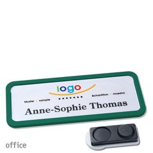 Namensschilder office quick-print Magnet 75 x 27 mm  | grün  | smag® Magnet, extra stark 