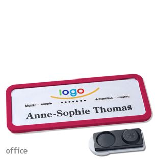 Namensschilder office quick-print Magnet 75 x 27 mm  | lila  | smag® Magnet, extra stark 