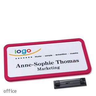 Namensschilder office quick-print Nadel 75 x 37 mm  | lila 