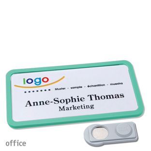 Namensschilder office quick-print Magnet 75 x 37 mm  | pastellgrün  | smag® Magnet 