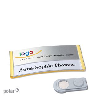 Namensschilder polar® alu-print Magnet 65 x 30 mm  | gold  | silber  | smag® Magnet 