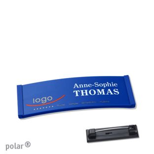 Namensschilder polar® color-complete magnet 64 x 22 mm  | blau  | Edelstahl-Rastnadel 