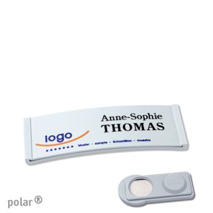 Namensschilder polar® color-complete magnet 64 x 22 mm  | hellgrau  | smag® Magnet 