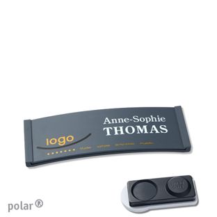 Namensschilder polar® color-complete magnet 64 x 22 mm  | anthrazit  | smag® Magnet, extra stark 