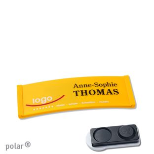 Namensschilder polar® color-complete magnet 64 x 22 mm  | gelb  | smag® Magnet, extra stark 