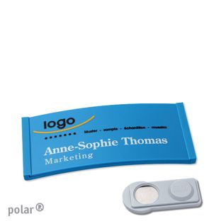 Namensschilder polar® color-complete magnet 65 x 30 mm  | mittelblau  | smag® Magnet 