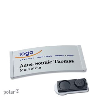 Namensschilder polar® color-complete magnet 65 x 30 mm  | hellgrau  | smag® Magnet, extra stark 