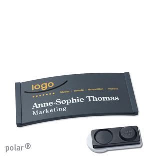 Namensschilder polar® color-complete magnet 65 x 30 mm  | anthrazit  | smag® Magnet, extra stark 