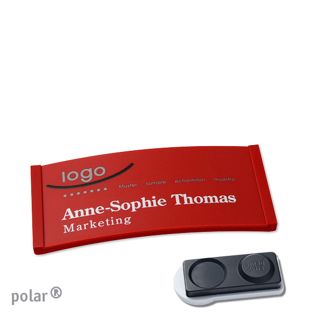 Namensschilder polar® color-complete magnet 65 x 30 mm  | rot  | smag® Magnet, extra stark 