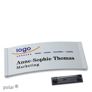 Namensschilder polar® color-complete Nadel 74 x 34 mm  | hellgrau 