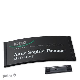 Namensschilder polar® color-complete Nadel 74 x 34 mm  | schwarz 