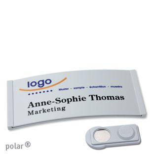 Namensschilder polar® color-complete magnet 74 x 34 mm  | hellgrau  | smag® Magnet 