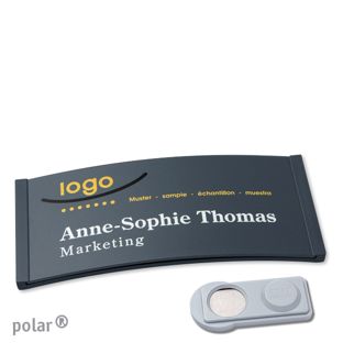 Namensschilder polar® color-complete magnet 74 x 34 mm  | anthrazit  | smag® Magnet 