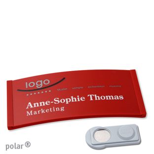 Namensschilder polar® color-complete magnet 74 x 34 mm  | rot  | smag® Magnet 