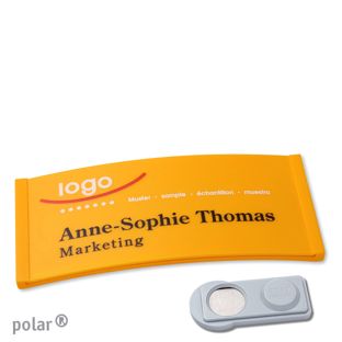 Namensschilder polar® color-complete magnet 74 x 34 mm  | gelb  | smag® Magnet 