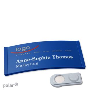 Namensschilder polar® color-complete magnet 74 x 34 mm  | blau  | smag® Magnet 